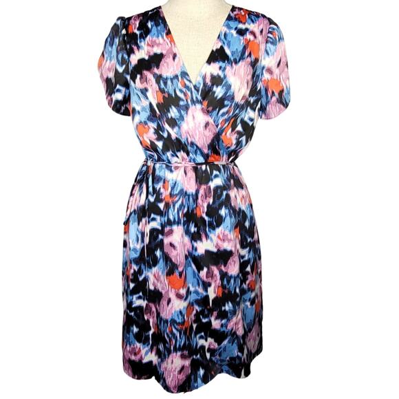 Banana Republic Faux Wrap Colorful Dress Size 4 - Picture 1 of 5